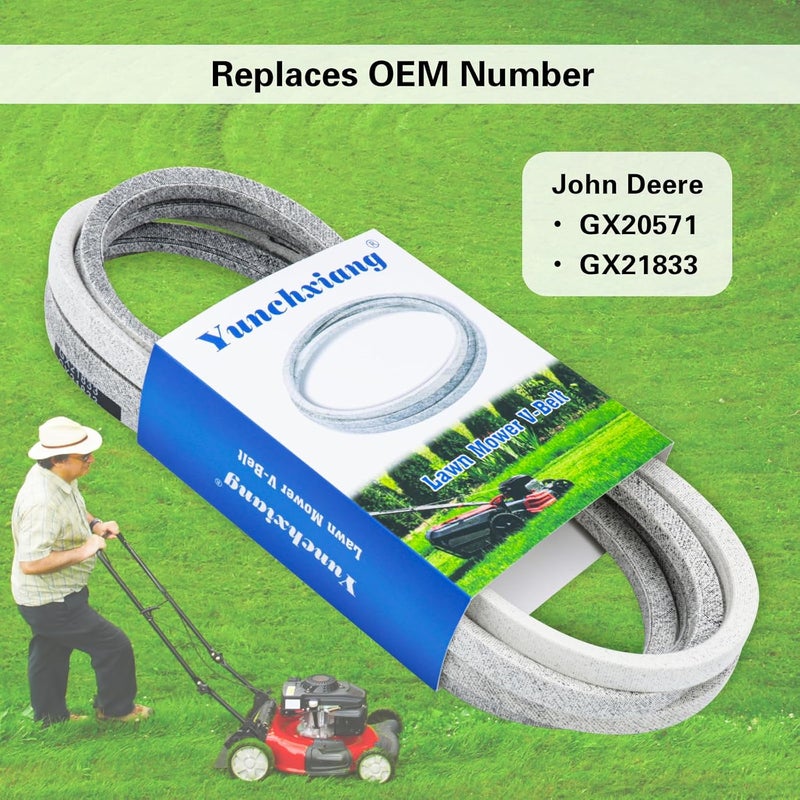 Dofank GX21833 Deck Belt Kevlar for John Deere 48 inch Deck Belt D140, D160, E140, E170, L120, L130, LA145, S170 Riding Mower with 48'' Deck, Replaces GX20571 - Aramid Cord, 1/2'' x 141'' - Image 4